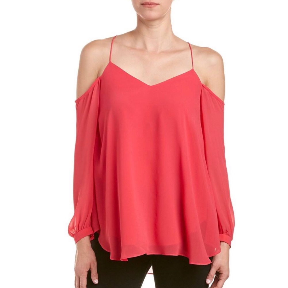 Gorgeous off the shoulder Haute Hippie blouse